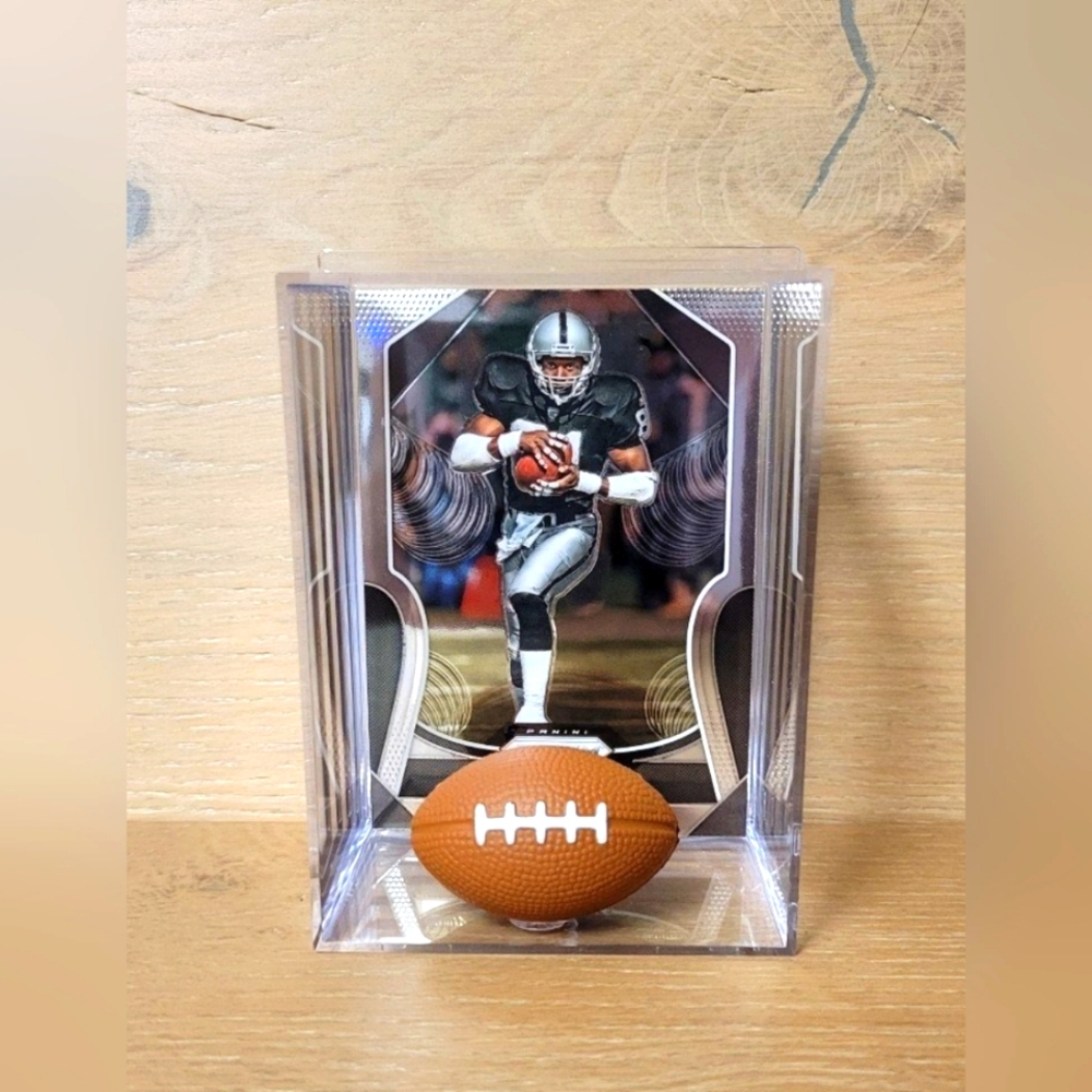 Los Angeles Raiders Tim Brown With Mini Football Sports Box